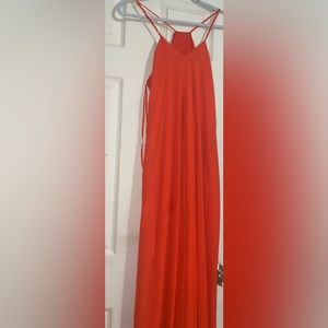 Cremieux Red/Orange Maxi Dress — Racer back and Spaghetti Straps